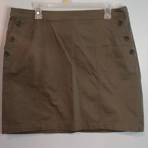 Banana Republic Olive Green Utility Skirt Size 14 | Button Detail Stretch Cotton